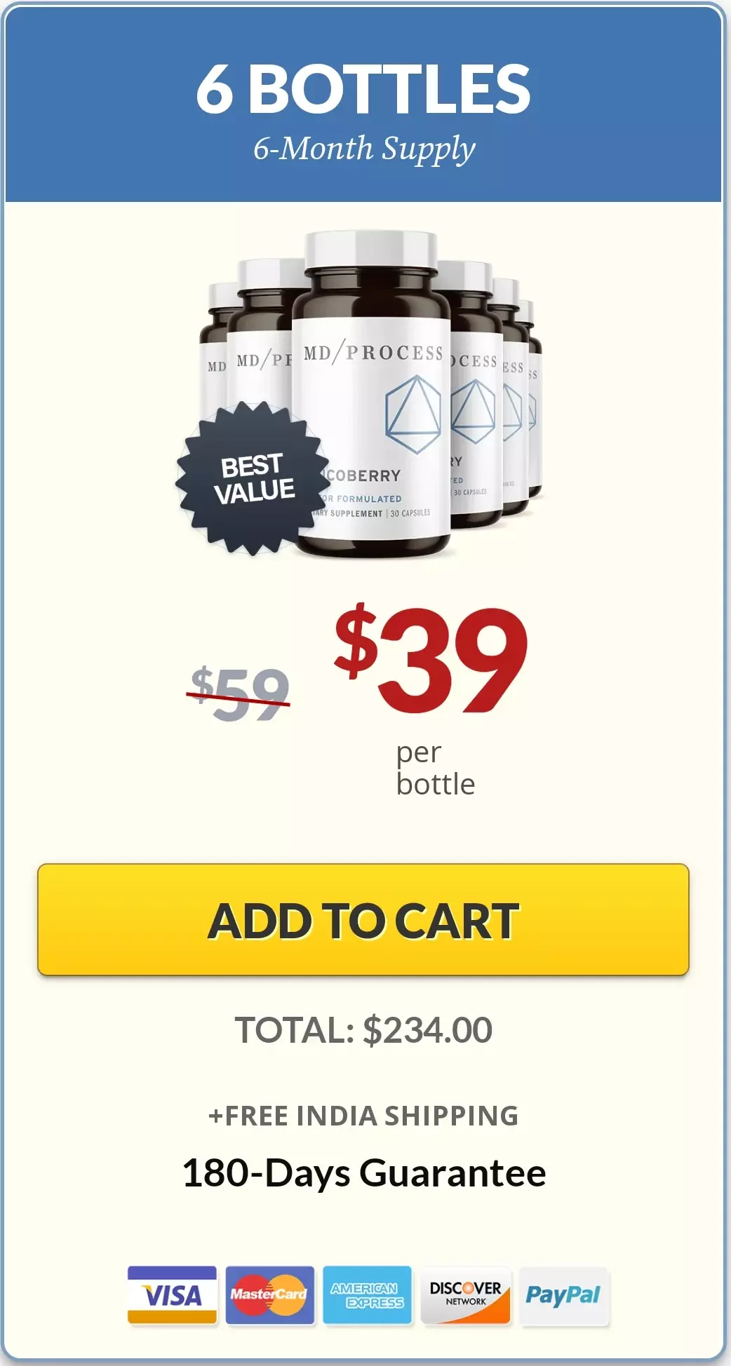 GlucoBerry™ 6 bottles pricing